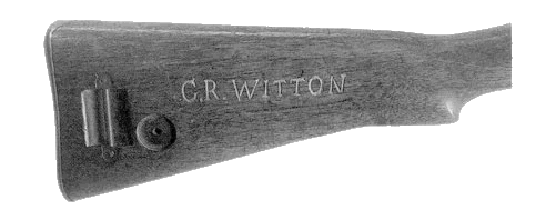 Carved Rifle Butt of Lieutenant George Ramsdale Witton